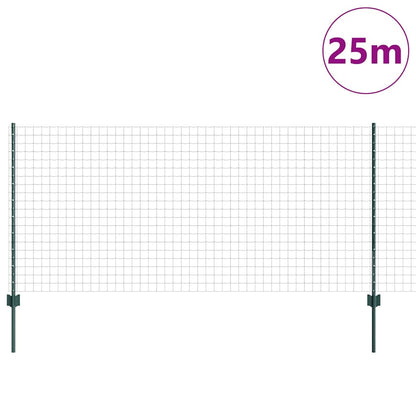 Welded Wire Fence 25 x 1 m (W x H) PVC-Coated Steel Green Mesh