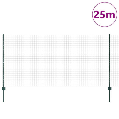 Welded Wire Fence 25 x 1.2 m (W x H) PVC-Coated Steel Green