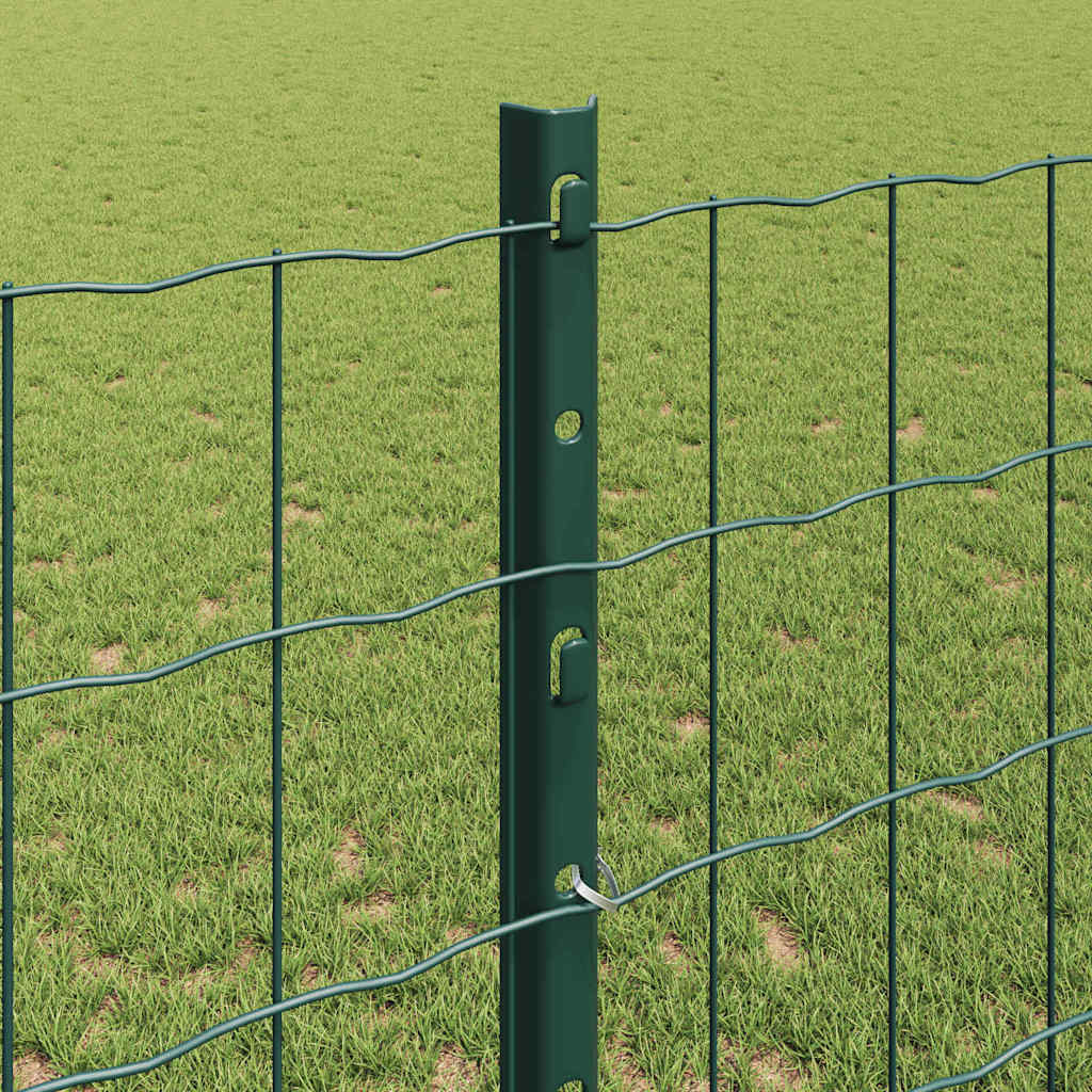 Fence with Post Green 1.2 x 25 m Steel and PVC