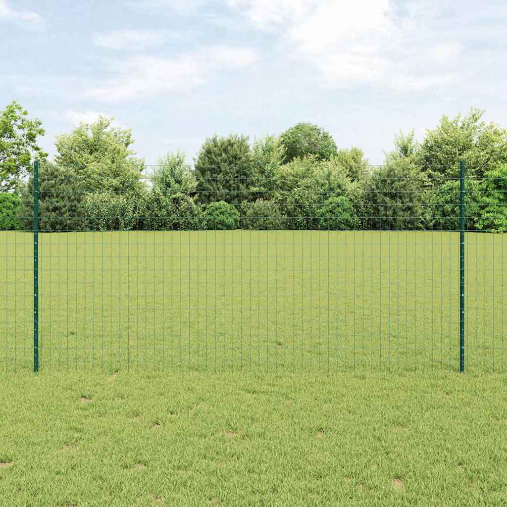 Fence with Post Green 1.2 x 25 m Steel and PVC