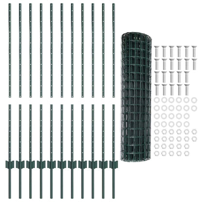 Welded Wire Fence 25 x 1.2 m (W x H) PVC-Coated Steel Green
