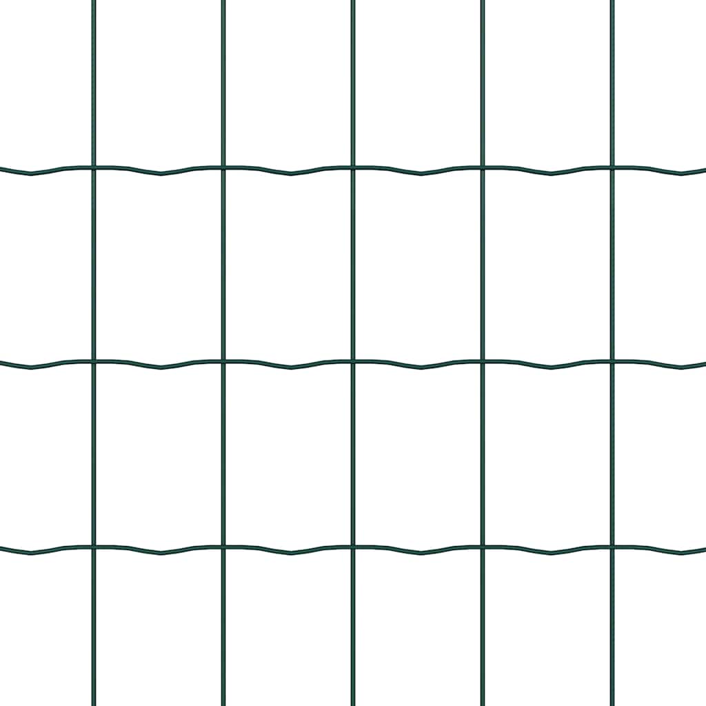 Fence with Post Green 1 x 25 m Steel and PVC