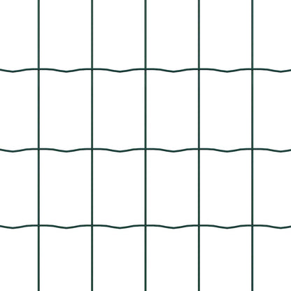 Fence with Post Green 1 x 25 m Steel and PVC