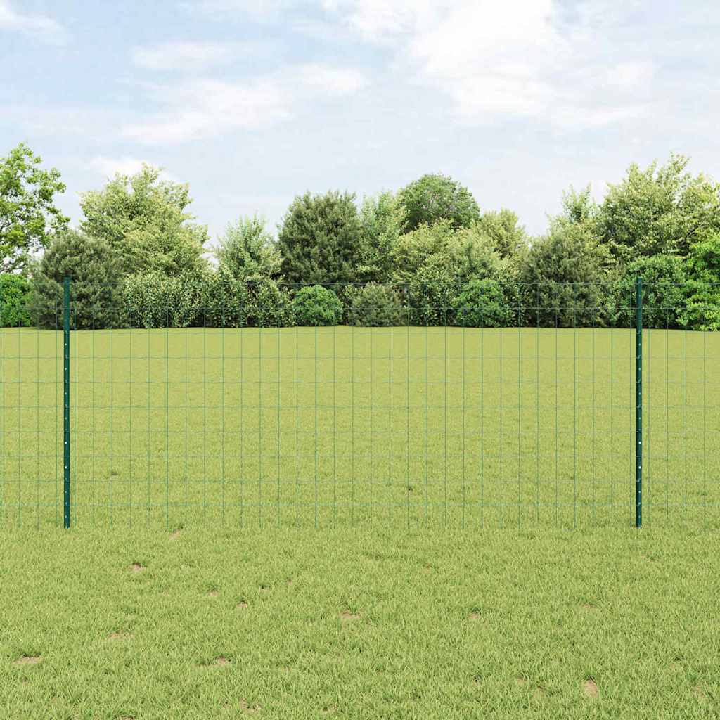 Fence with Post Green 1 x 25 m Steel and PVC
