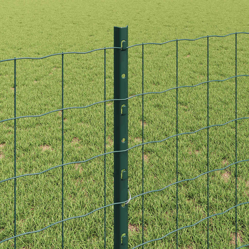 Welded Wire Fence 10 x 0.8 m (W x H) PVC-Coated Steel Green