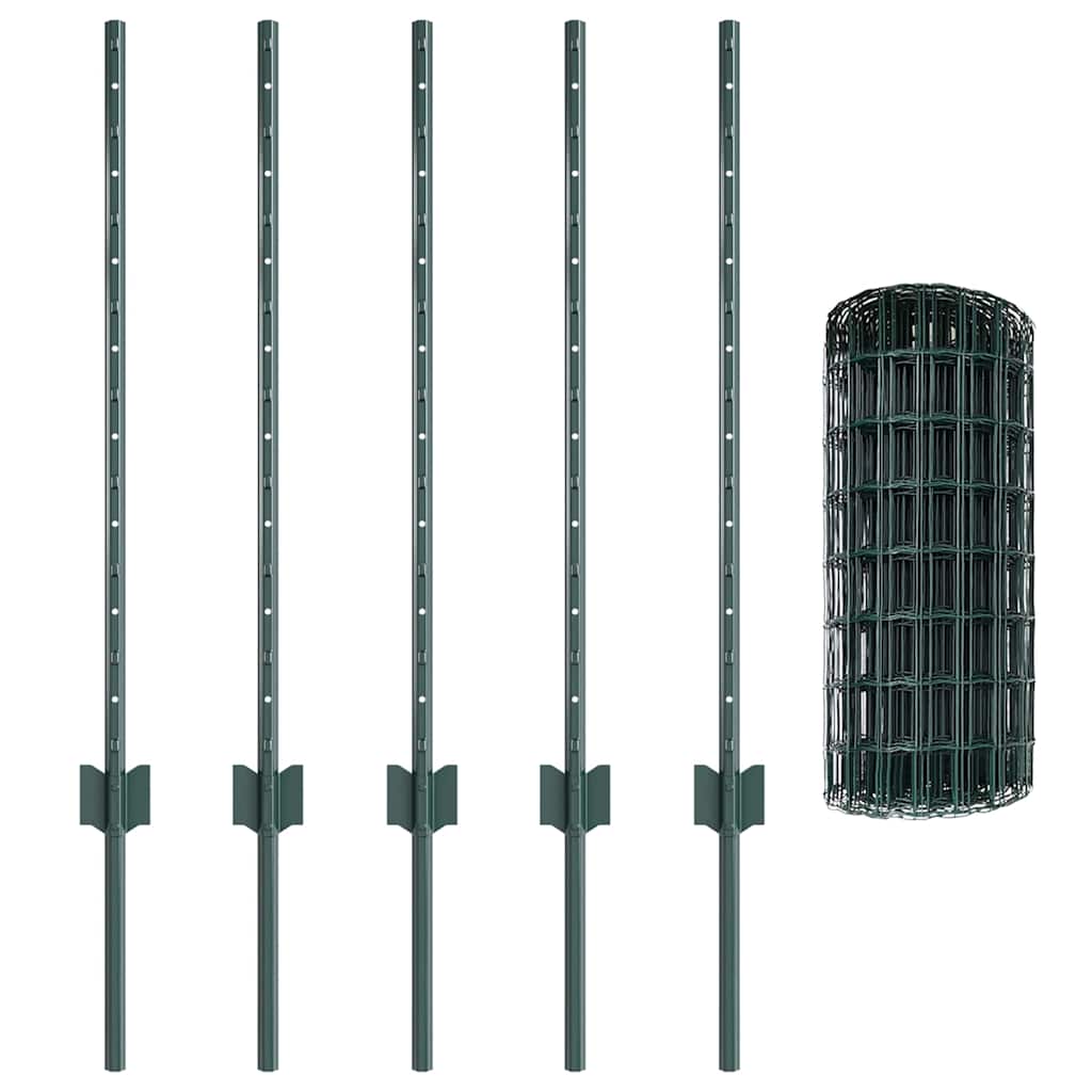 Welded Wire Fence 10 x 0.8 m (W x H) PVC-Coated Steel Green