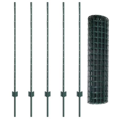 Welded Wire Fence 10 x 1.2 m (W x H) PVC-Coated Steel Green