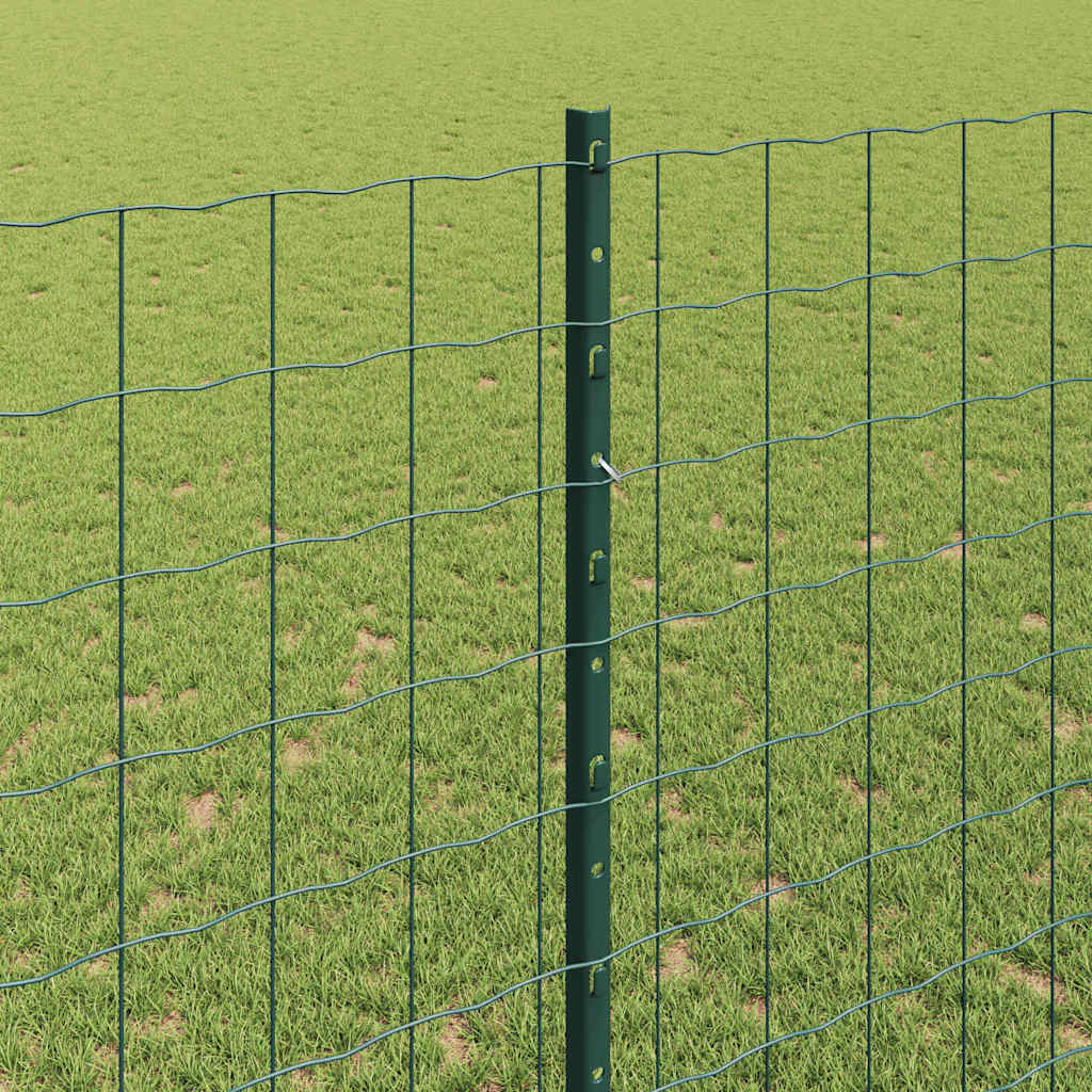 Fence with Post Green 1.4 x 10 m Steel and PVC