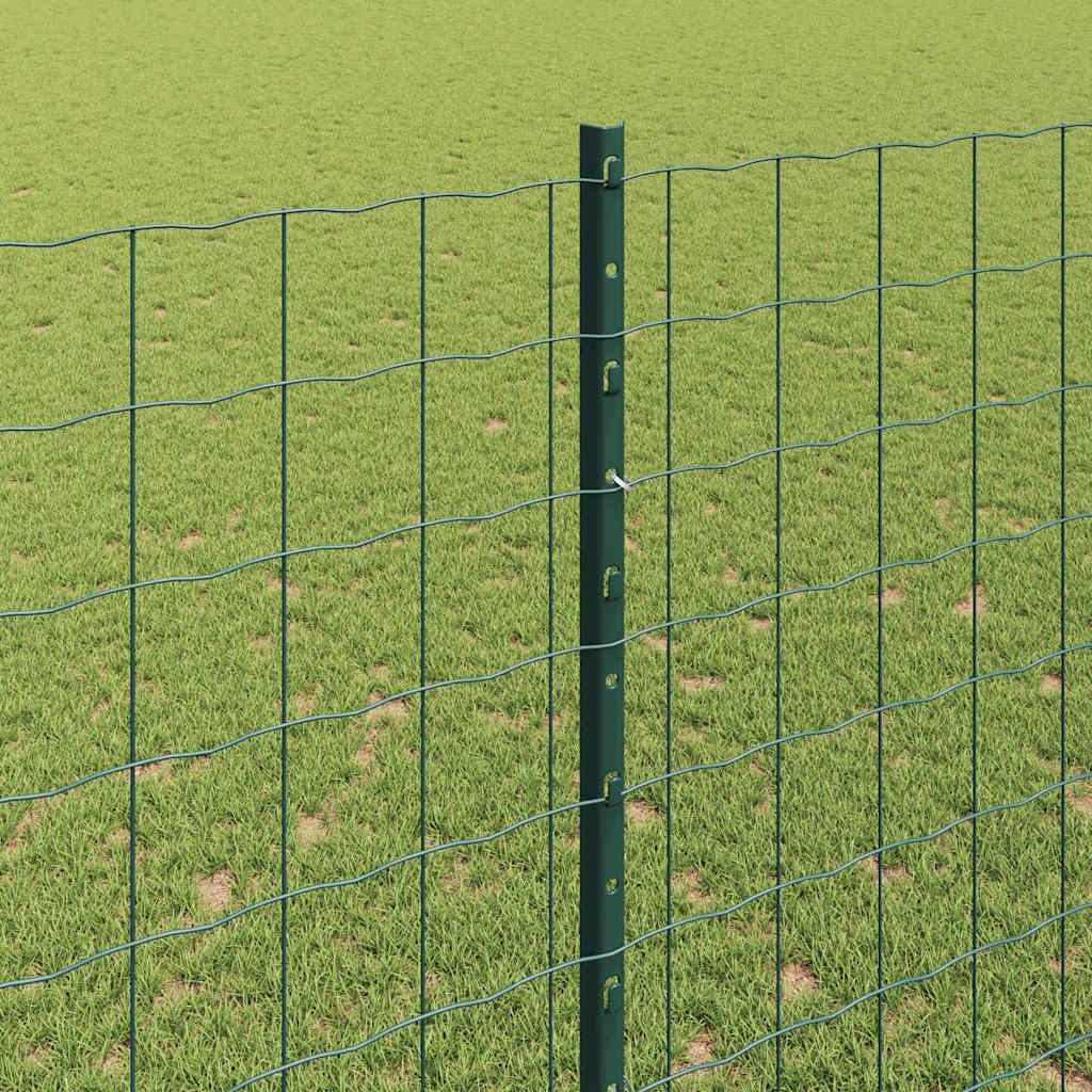 Fence with Post Green 1.5 x 10 m Steel