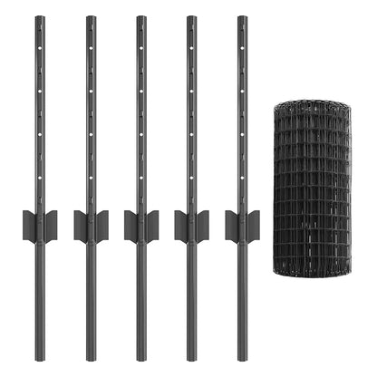 Welded Wire Fence 10 x 0.4 m (W x H) PVC-Coated Steel Grey Mesh