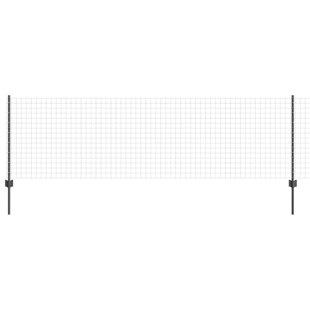 Welded Wire Fence 10 x 0.8 m (W x H) PVC-Coated Steel Grey Mesh