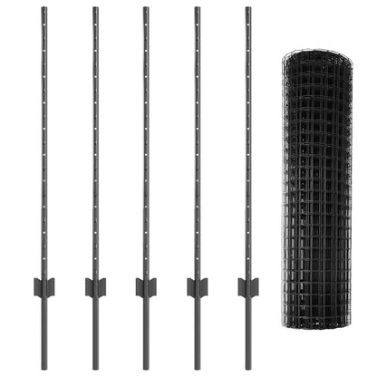 Welded Wire Fence 10 x 1 m (W x H) PVC-Coated Steel Grey Mesh