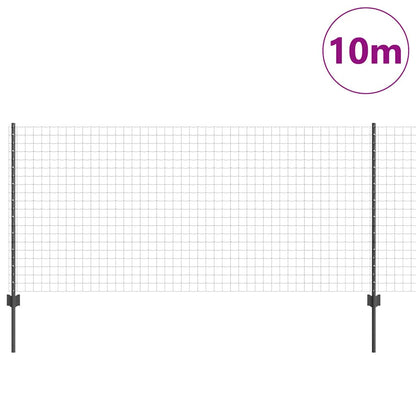 Welded Wire Fence 10 x 1 m (W x H) PVC-Coated Steel Grey Mesh