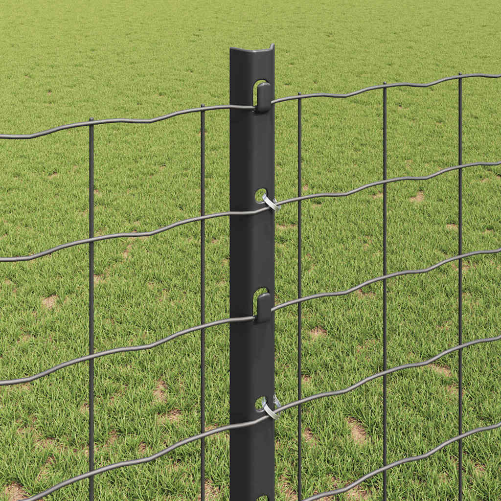 Fence with Post Grey 1.2 x 10 m Steel and PVC