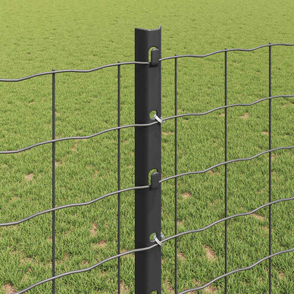 Fence with Post Grey 1.2 x 10 m Steel and PVC