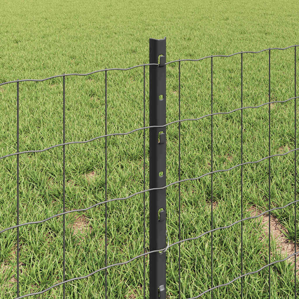 Welded Wire Fence 10 x 0.4 m (W x H) PVC-Coated Steel Grey Mesh
