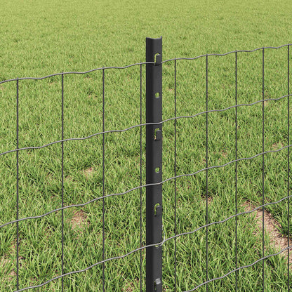 Welded Wire Fence 10 x 0.4 m (W x H) PVC-Coated Steel Grey Mesh