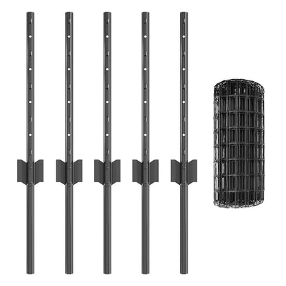 Welded Wire Fence 10 x 0.4 m (W x H) PVC-Coated Steel Grey Mesh