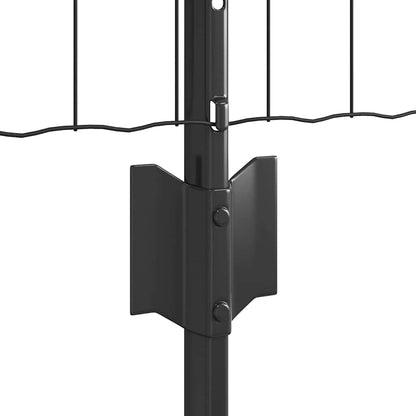 Fence with Post Grey 0.8 x 10 m Steel and PVC