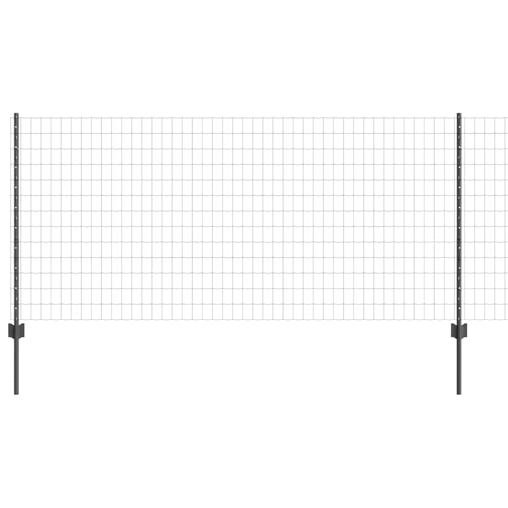 Welded Wire Fence 10 x 1 m (W x H) PVC-Coated Steel Grey Mesh