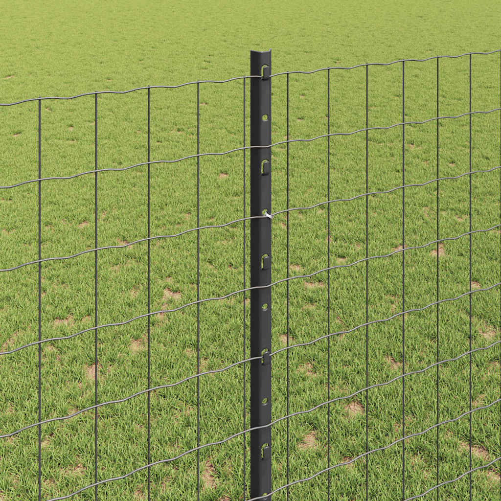 Welded Wire Fence 10 x 1.4 m (W x H) PVC-Coated Steel Grey Mesh