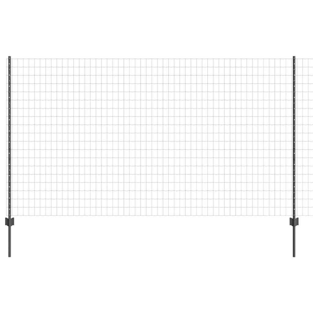Welded Wire Fence 10 x 1.4 m (W x H) PVC-Coated Steel Grey Mesh