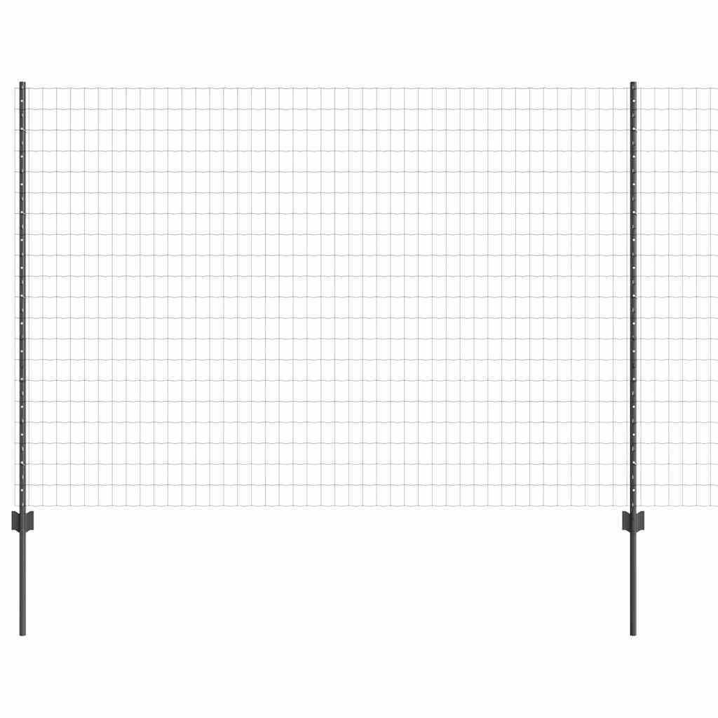 Welded Wire Fence 10 x 1.6 m (W x H) PVC-Coated Steel Grey Mesh