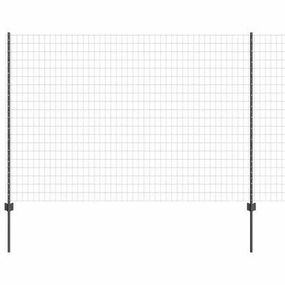 Welded Wire Fence 10 x 1.6 m (W x H) PVC-Coated Steel Grey Mesh