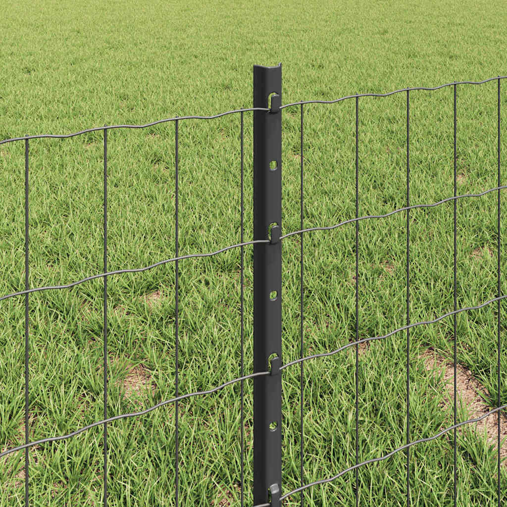 Welded Wire Fence 10 x 0.4 m (W x H) PVC-Coated Steel Grey Mesh