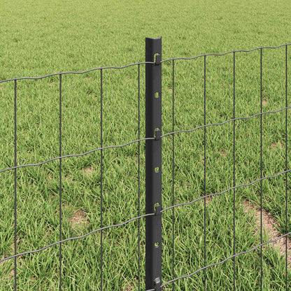 Welded Wire Fence 10 x 0.4 m (W x H) PVC-Coated Steel Grey Mesh