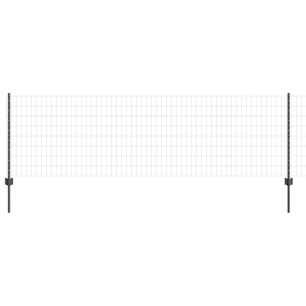 Welded Wire Fence 10 x 0.8 m (W x H) PVC-Coated Steel Grey Mesh