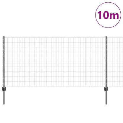 Welded Wire Fence 10 x 1 m (W x H) PVC-Coated Steel Grey Mesh