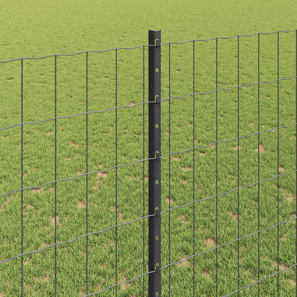 Welded Wire Fence 10 x 1.4 m (W x H) PVC-Coated Steel Grey Mesh