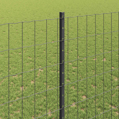 Welded Wire Fence 10 x 1.4 m (W x H) PVC-Coated Steel Grey Mesh