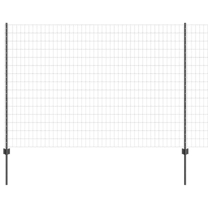 Welded Wire Fence 10 x 1.5 m (W x H) PVC-Coated Steel Grey Mesh