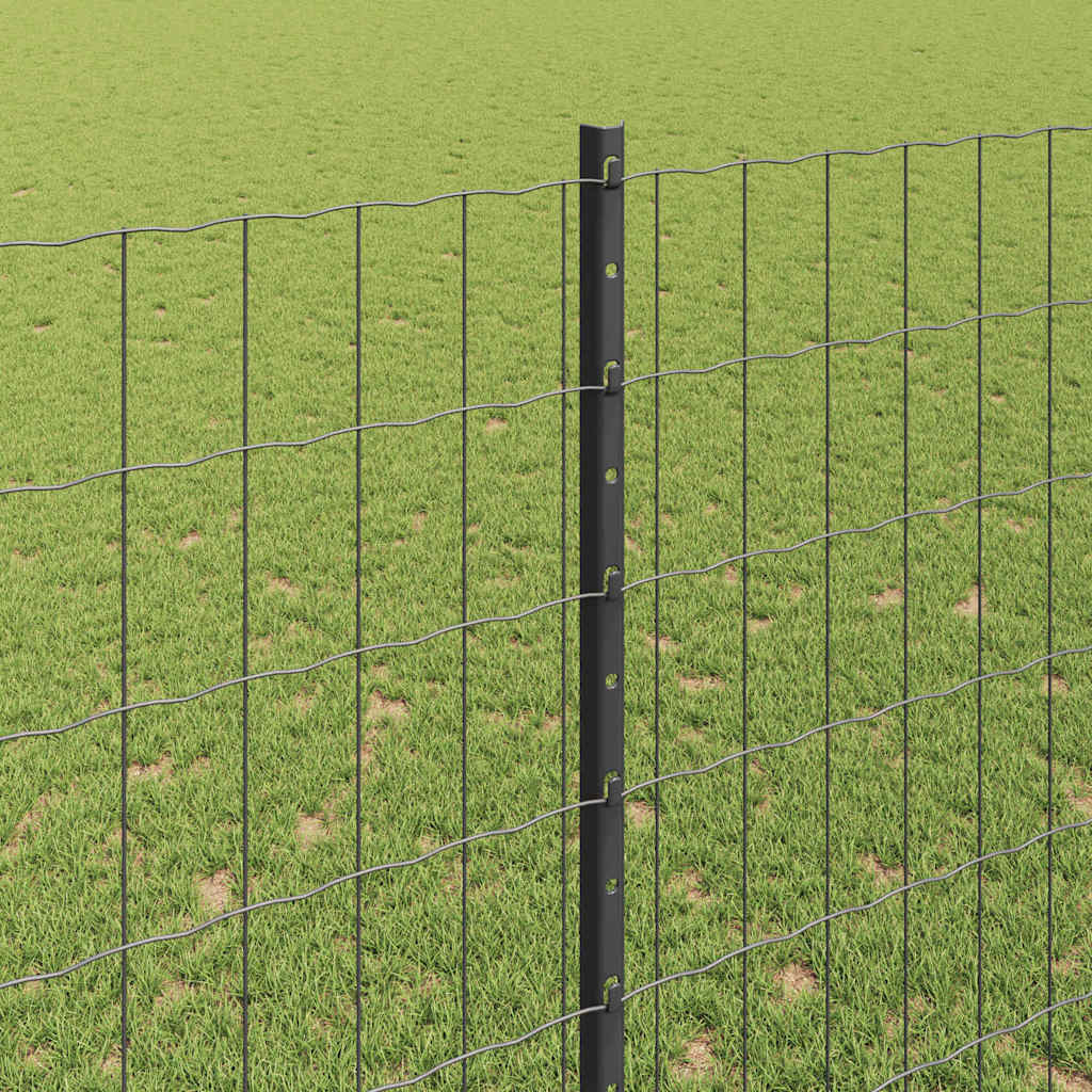 Welded Wire Fence 10 x 1.6 m (W x H) PVC-Coated Steel Grey Mesh