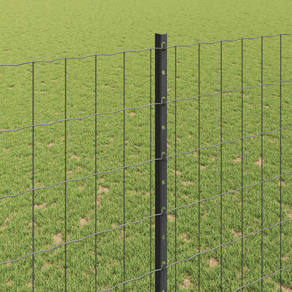 Welded Wire Fence 10 x 1.6 m (W x H) PVC-Coated Steel Grey Mesh