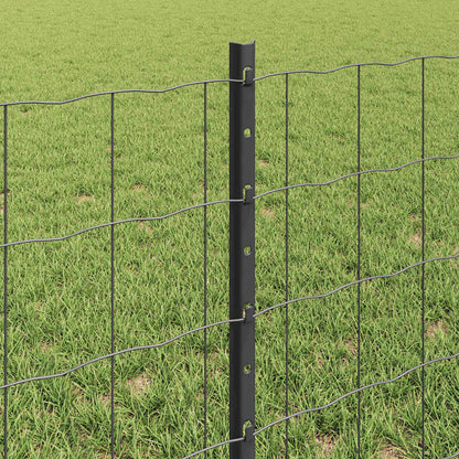 Welded Wire Fence 10 x 0.6 m (W x H) PVC-Coated Steel Grey Mesh