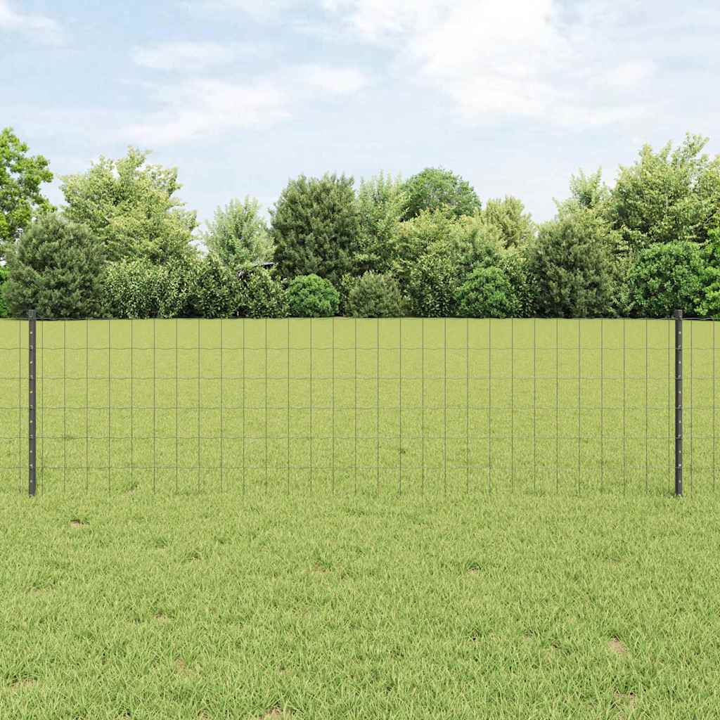 Welded Wire Fence 10 x 0.6 m (W x H) PVC-Coated Steel Grey Mesh