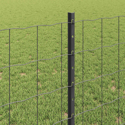 Welded Wire Fence 10 x 0.8 m (W x H) PVC-Coated Steel Grey Mesh