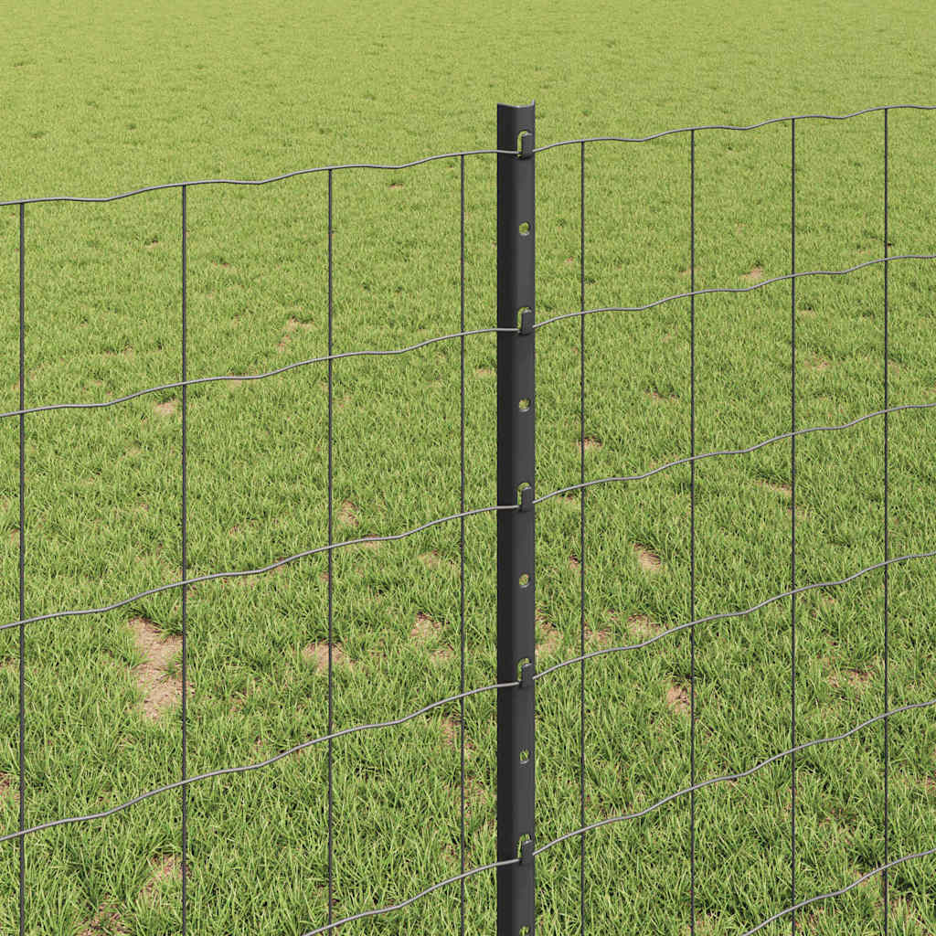 Welded Wire Fence 10 x 1 m (W x H) PVC-Coated Steel Grey Mesh