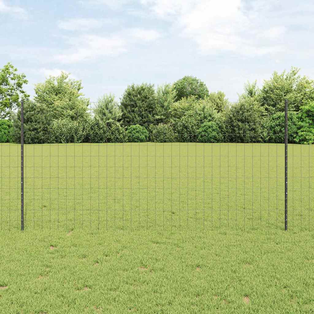 Welded Wire Fence 10 x 1.2 m (W x H) PVC-Coated Steel Grey Mesh