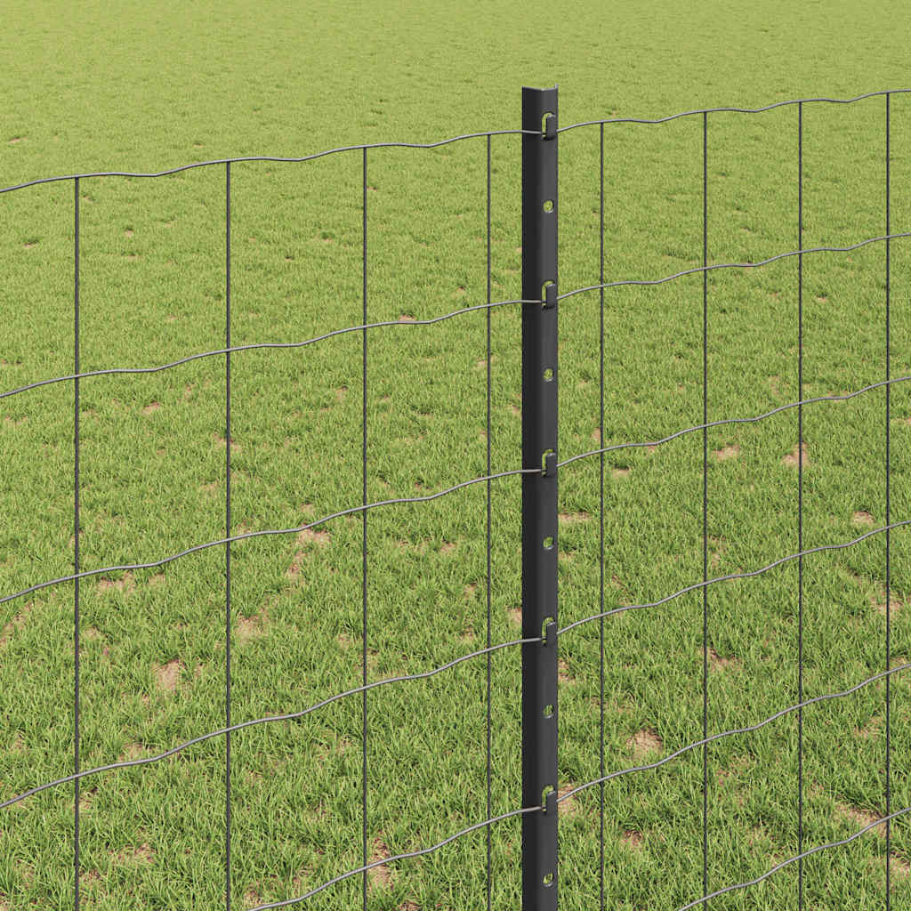Welded Wire Fence 10 x 1.4 m (W x H) PVC-Coated Steel Grey Mesh