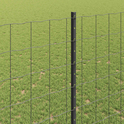 Welded Wire Fence 10 x 1.4 m (W x H) PVC-Coated Steel Grey Mesh
