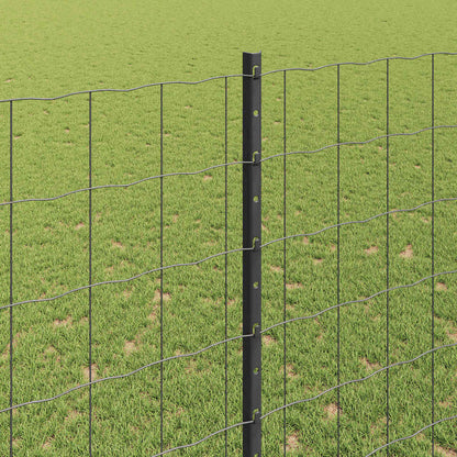 Welded Wire Fence 10 x 1.6 m (W x H) PVC-Coated Steel Grey Mesh