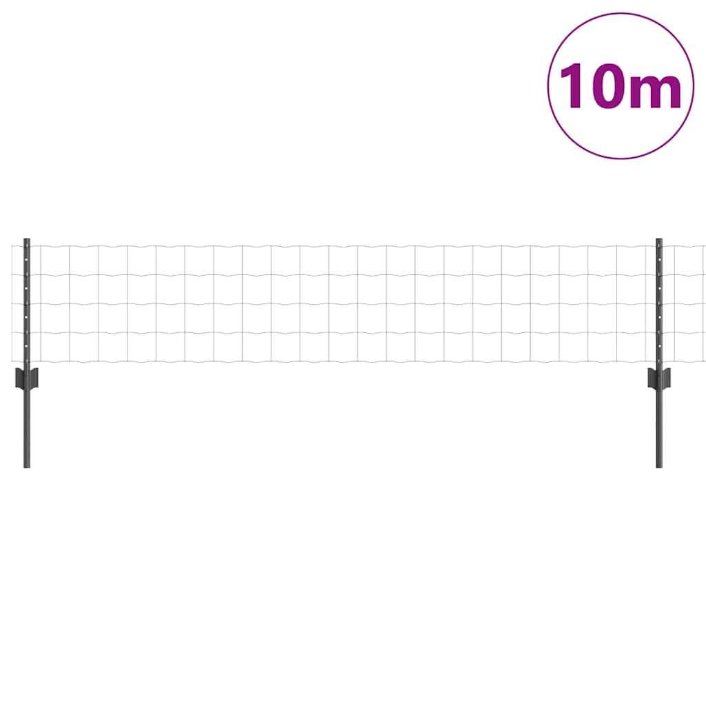 Welded Wire Fence 10 x 0.4 m (W x H) PVC-Coated Steel Grey Mesh