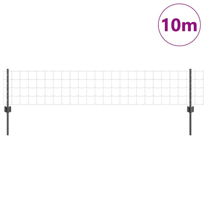 Welded Wire Fence 10 x 0.4 m (W x H) PVC-Coated Steel Grey Mesh