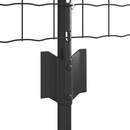 Welded Wire Fence 10 x 0.6 m (W x H) PVC-Coated Steel Grey Mesh