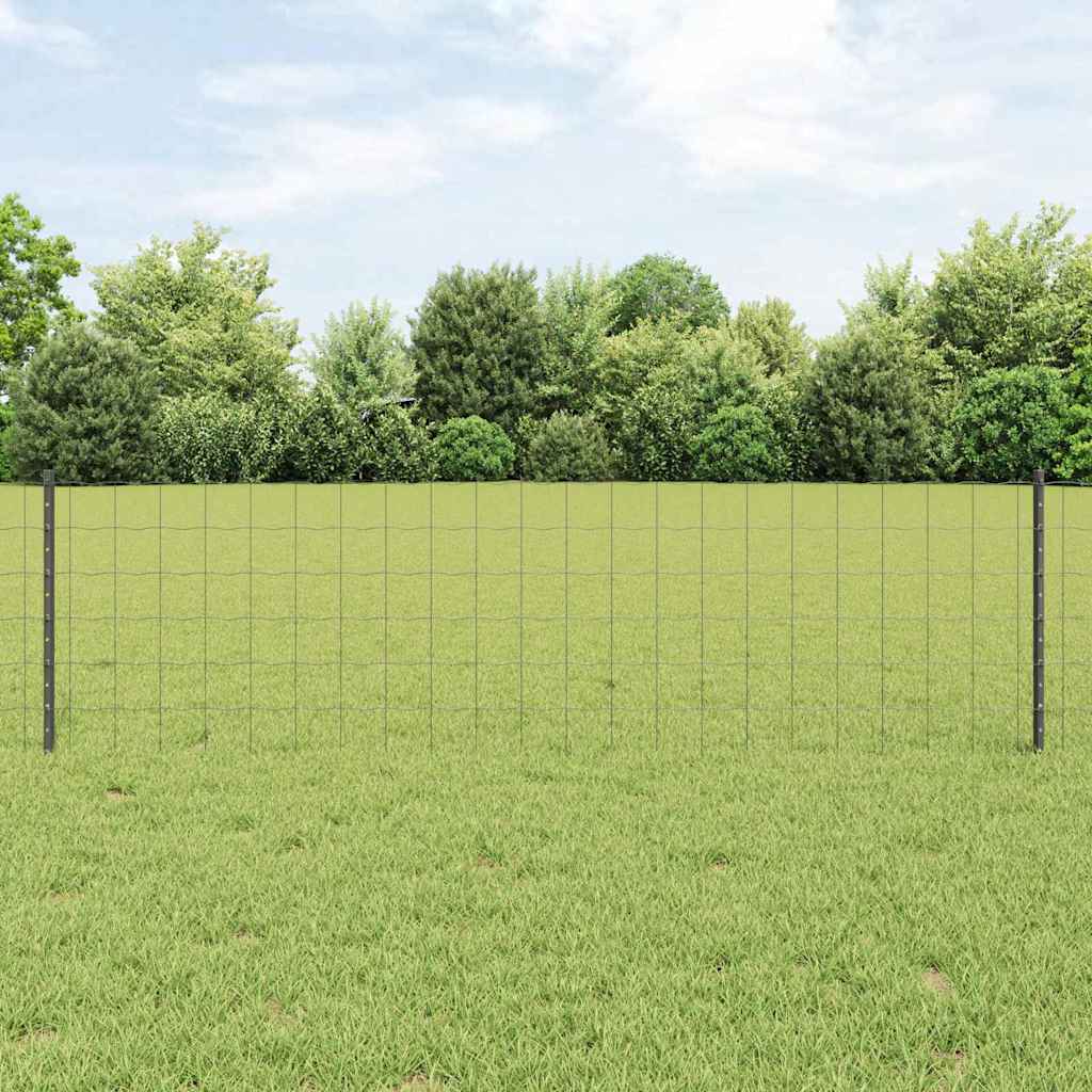 Welded Wire Fence 10 x 0.6 m (W x H) PVC-Coated Steel Grey Mesh