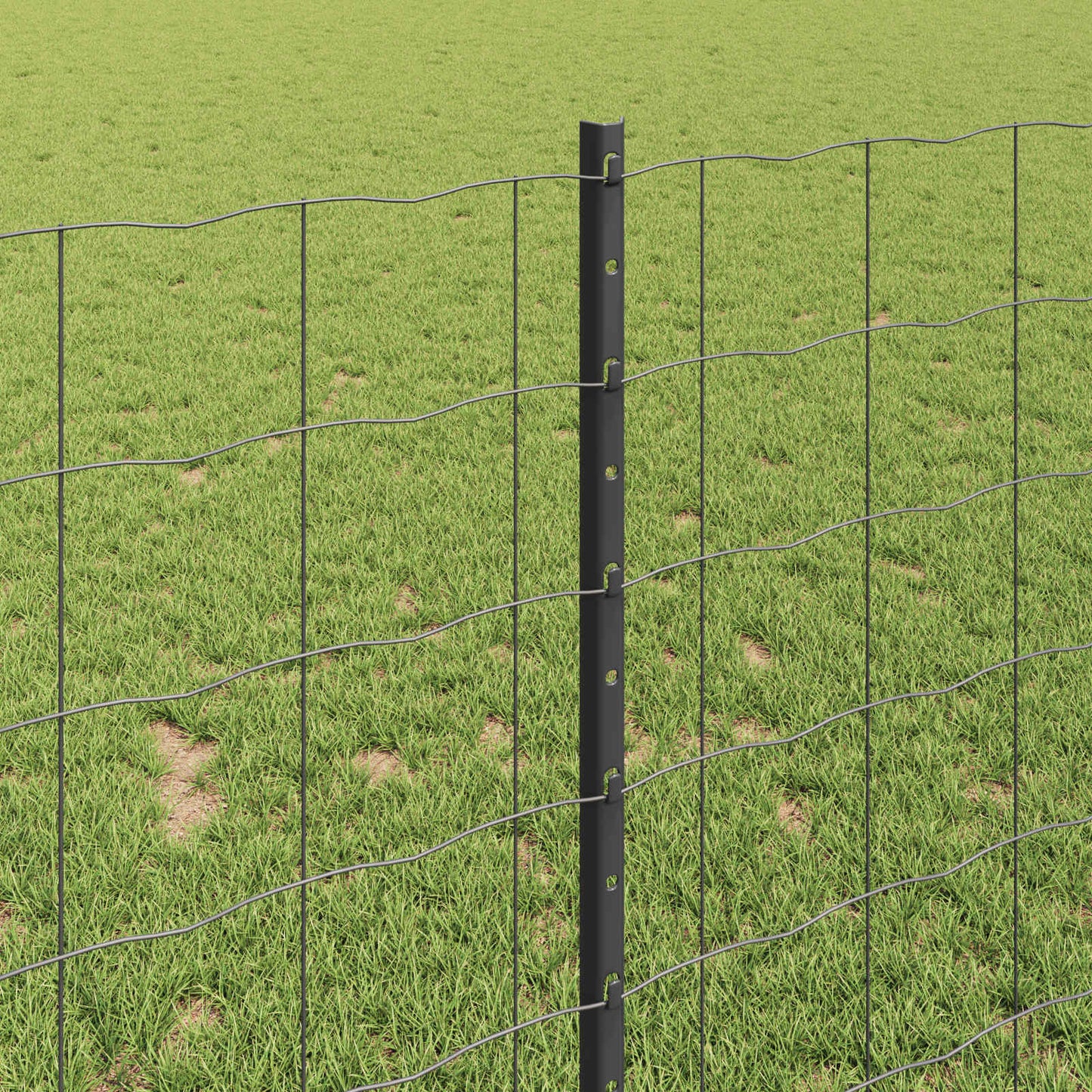 Welded Wire Fence 10 x 1 m (W x H) PVC-Coated Steel Grey Mesh